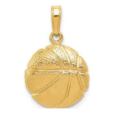 14K Yellow Gold Basketball Pendant