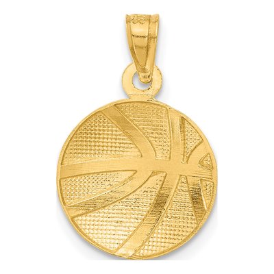 14K Yellow Gold Basketball Pendant – view 4