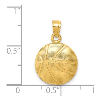 14K Yellow Gold Basketball Pendant – view 5