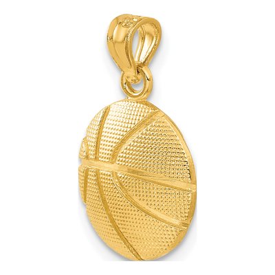14K Yellow Gold Basketball Pendant – view 6