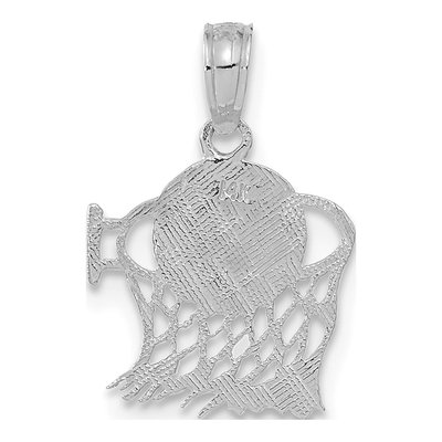 14K White Gold Basketball Net Pendant – view 4