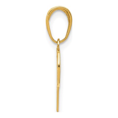 14K Yellow Gold Basketball Hoop Ball Pendant – view 3