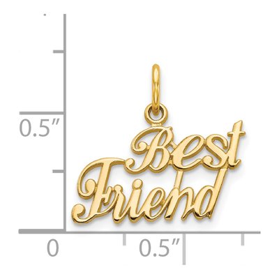 14K Yellow Gold BEST Friend Pendant – view 5