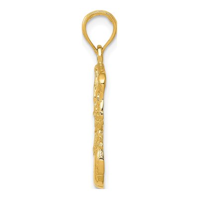 14K Yellow Gold Basketball Net Pendant – view 3