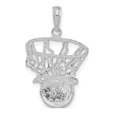 14K White Gold Basketball Net Pendant – view 4