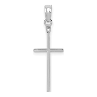 14K White Gold Cross Pendant