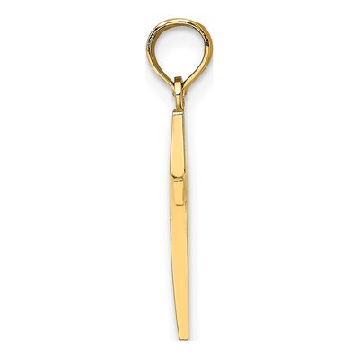 14K Yellow Gold Beveled Cross Pendant – view 3