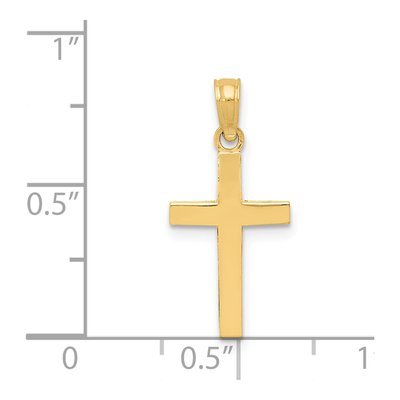 14K Yellow Gold Beveled Cross Pendant – view 4