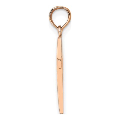 14K Rose Gold Beveled Cross Pendant – view 3