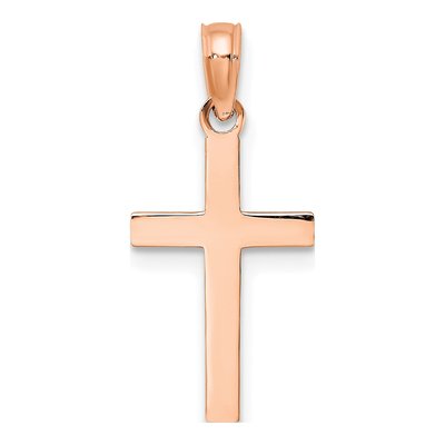 14K Rose Gold Beveled Cross Pendant – view 4