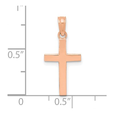 14K Rose Gold Beveled Cross Pendant – view 5