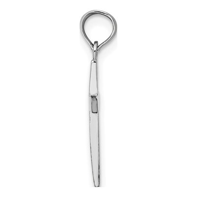 14K White Gold Beveled Cross Pendant – view 3