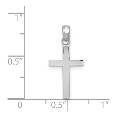 14K White Gold Beveled Cross Pendant – view 4