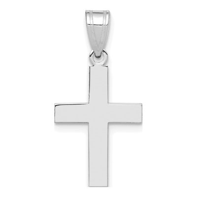 14K White Gold Cross Pendant