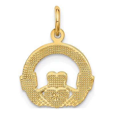 14K Yellow Gold Claddagh Charm Pendant – view 4