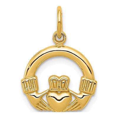 14K Yellow Gold Claddagh Pendant