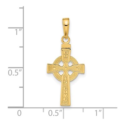 14K Yellow Gold Reversible Celtic Cross Pendant – view 4