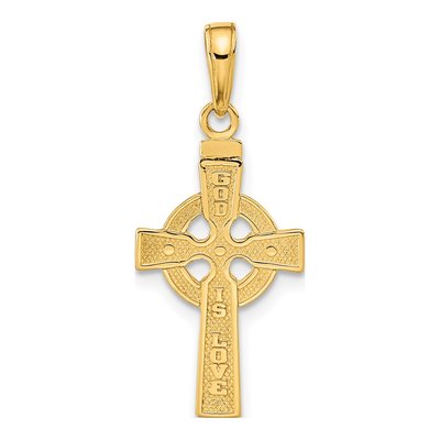 14K Yellow Gold Reversible Celtic Cross Pendant