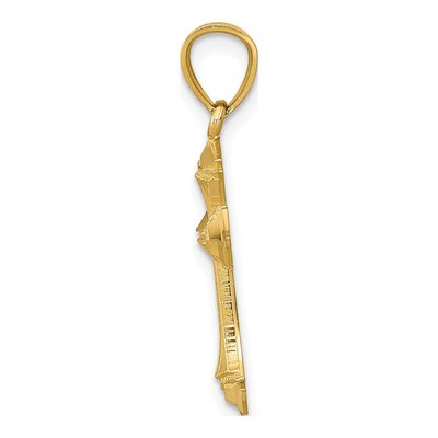 14K Yellow Gold Diamond-Cut Passion Cross Charm – view 3