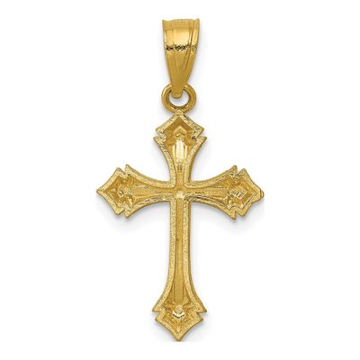 14K Yellow Gold Diamond-Cut Passion Cross Charm – view 5