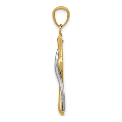 14K Two-Tone Gold Cross Pendant – view 3