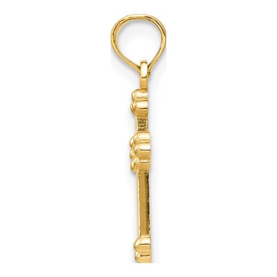 14K Yellow Gold Budded Cross Pendant – view 3