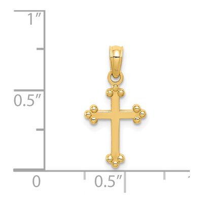 14K Yellow Gold Budded Cross Pendant – view 4