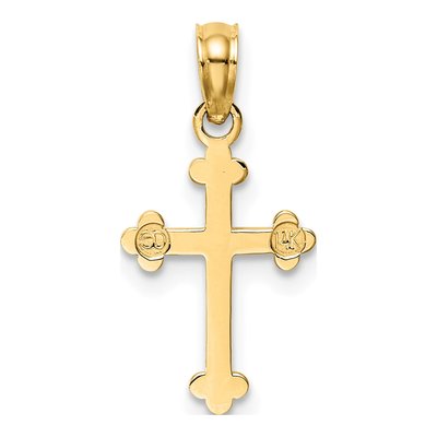14K Yellow Gold Budded Cross Pendant – view 5