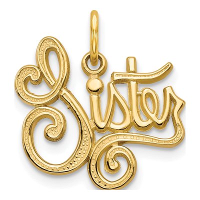 14K Yellow Gold Sister Pendant