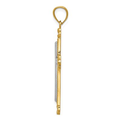 14K Two-Tone Gold Cross Pendant – view 3