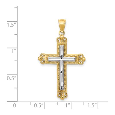14K Two-Tone Gold Cross Pendant – view 5