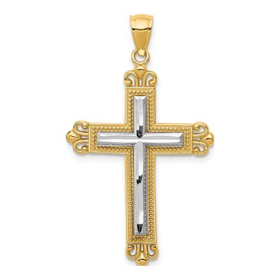 14K Two-Tone Gold Cross Pendant