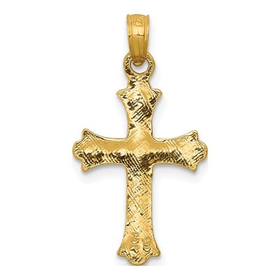 14K Yellow Gold Budded Cross Pendant – view 5