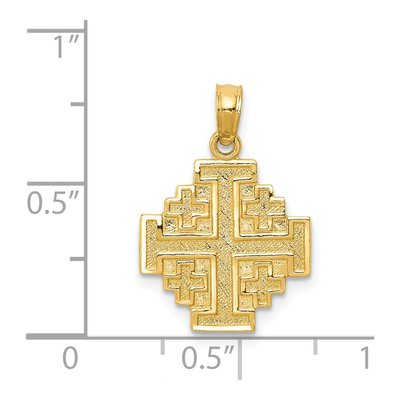 14K Yellow Gold Jerusalem Cross Pendant – view 4