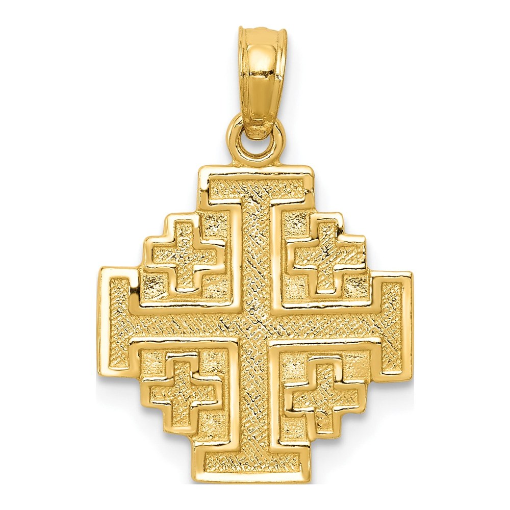 14K Yellow Gold Jerusalem Cross Pendant