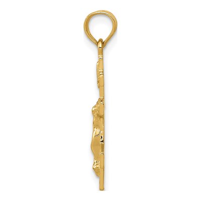 14K Yellow Gold Eastern Orthodox Crucifix Charm – view 3
