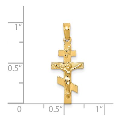 14K Yellow Gold Eastern Orthodox Crucifix Charm – view 4