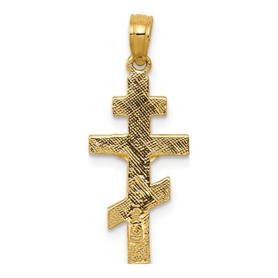 14K Yellow Gold Eastern Orthodox Crucifix Charm – view 5