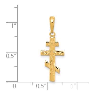 14K Yellow Gold Eastern Orthodox Cross Pendant – view 4