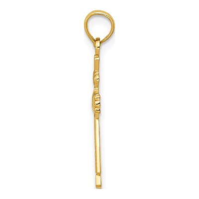 14K Yellow Gold Claddagh Cross Pendant – view 3