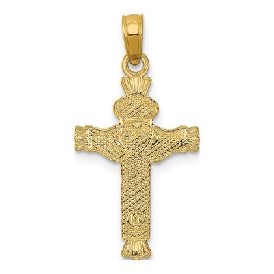 14K Yellow Gold Claddagh Cross Pendant – view 5