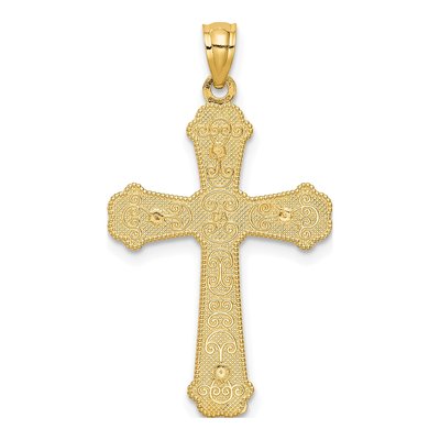 14K Two-Tone Gold Hearts Cross Pendant – view 5