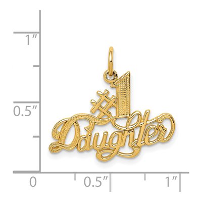 14K Yellow Gold Daughter Number 1 Pendant – view 5
