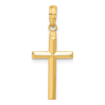 14K Yellow Gold Reversible Latin Cross Pendant