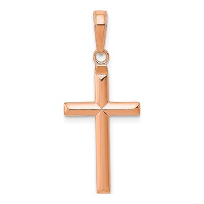 14K Rose Gold Reversible Latin Cross Pendant