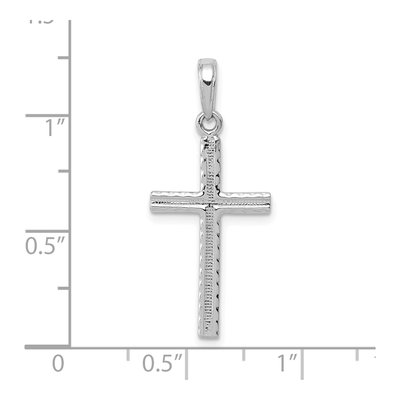 14K White Gold Latin Cross Pendant – view 5