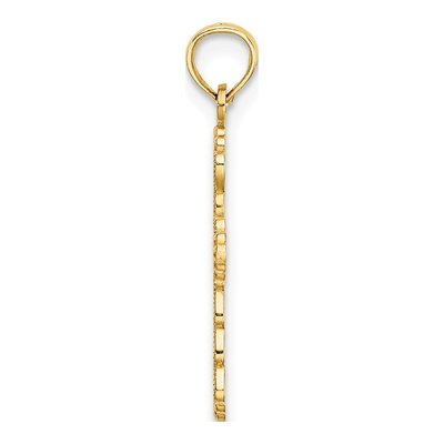 14K Yellow Gold Scalloped Cross Pendant – view 3