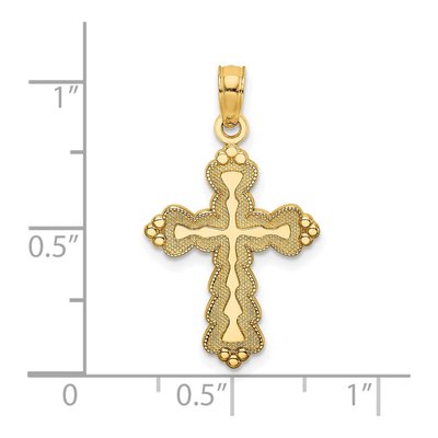 14K Yellow Gold Scalloped Cross Pendant – view 4