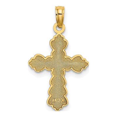 14K Yellow Gold Scalloped Cross Pendant – view 5