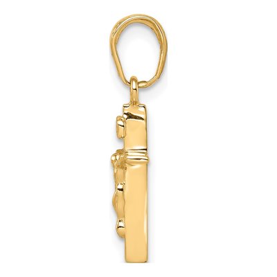 14K Yellow Gold Small INRI Crucifix Pendant – view 3